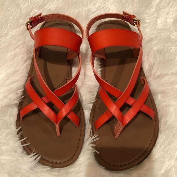 Report Shoes - Cute Orange Sandals with gold buckle. NWOT.
